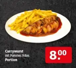 Multi Markt Currywurst mit Pommes Frites Portion Angebot