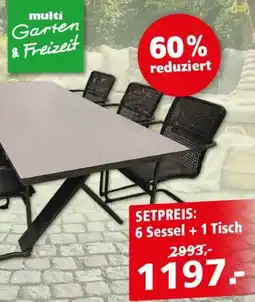 Multi Markt 6 Sessel + 1 Tisch Angebot