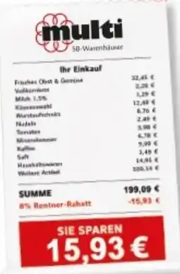 Multi Markt multi SB-Warenhäuser Angebot