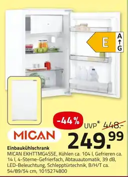 ROLLER MICAN Einbaukühlschrank Angebot