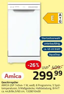 ROLLER Geschirrspüler AMICA Angebot