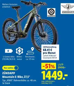 Lidl ZUNDAPP Mountain E-Bike, 27,5" Angebot