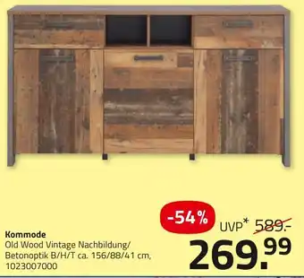 ROLLER Kommode Old Wood Vintage Nachbildung/Betonoptik Angebot