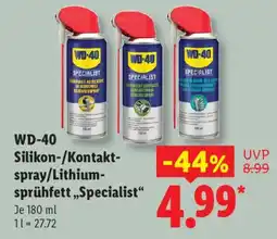 Lidl WD-40 Silikon-/Kontaktspray/Lithiumsprühfett „Specialist“ Angebot