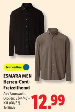 Lidl ESMARA MEN Herren-Cord-Freizeithemd Angebot