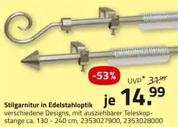ROLLER Stilgarnitur in Edelstahloptik Angebot