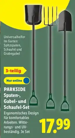 Lidl PARKSIDE Spaten-, Gabel- und Schaufel-Set Angebot