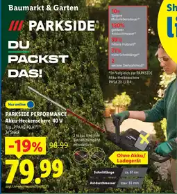 Lidl PARKSIDE PERFORMANCE Akku-Heckenschere 40 V Angebot