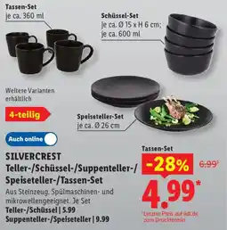 Lidl SILVERCREST Teller-/Schüssel-/Suppenteller-/Speiseteller-/Tassen-Set Angebot