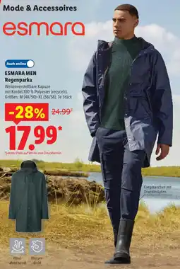 Lidl ESMARA MEN Regenparka Angebot