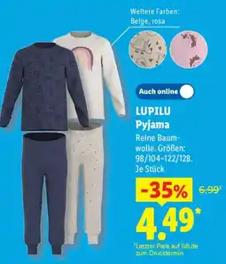 Lidl LUPILU Pyjama Angebot