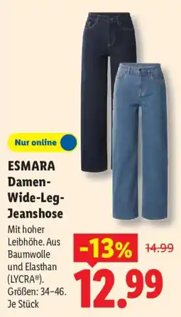 Lidl ESMARA Damen-Wide-Leg-Jeanshose Angebot