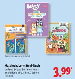 Lidl Malblock/Lernrätsel-Buch Angebot