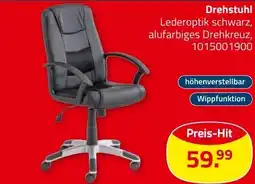 ROLLER Drehstuhl Lederoptik schwarz Angebot