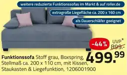 ROLLER Funktionssofa Stoff grau, Boxspring Angebot