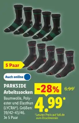 Lidl PARKSIDE Arbeitssocken Angebot