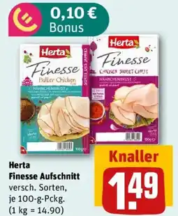REWE Herta Finesse Aufschnitt Angebot