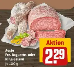 REWE Aoste Frz. Baguette- oder Ring-Salami Angebot