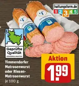 REWE Timmendorfer Matrosenwurst oder Riesen- Matrosenwurst Angebot