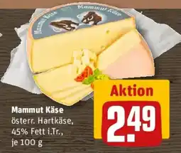 REWE Mammut Käse österr. Hartkäse Angebot