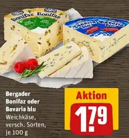 REWE Bergader Bonifaz oder Bavaria blu Weichkäse Angebot