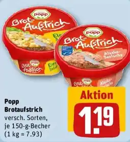 REWE Popp Brotaufstrich Angebot