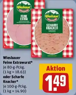 REWE Wiesbauer Feine Extrawurst oder Scharfe Knacker Angebot
