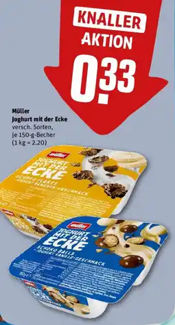 REWE Müller Joghurt mit der Ecke Angebot