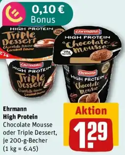 REWE Ehrmann High Protein Chocolate Mousse oder Triple Dessert Angebot