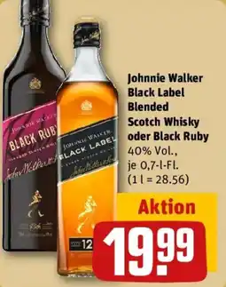 REWE Johnnie Walker Black Label Blended Scotch Whisky oder Black Ruby Angebot