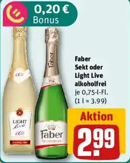 REWE Faber Sekt oder Light Live alkoholfrei Angebot