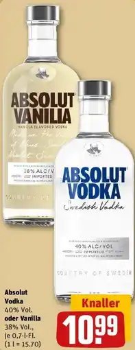 REWE Absolut Vodka oder Vanilla Angebot