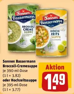 REWE Sonnen Bassermann Broccoli-Cremesuppe oder Hochzeitssuppe Angebot