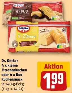 REWE Dr. Oetker 4 x kleine Zitronenkuchen oder 4 x Duo Kuchensnack Angebot