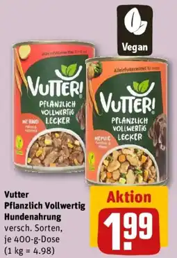 REWE Vutter Pflanzlich Vollwertig Hundenahrung Angebot