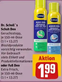 REWE Dr. Scholl's Schuh Deo oder Fuß Deo Angebot