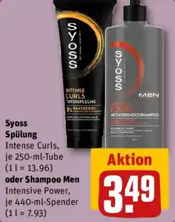REWE Syoss Spülung Intense Curls oder Shampoo Men Intensive Power Angebot