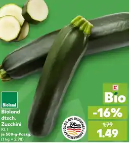 Kaufland Bioland dtsch. Zucchini Angebot