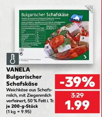 Kaufland VANELA Bulgarischer Schafskäse Angebot