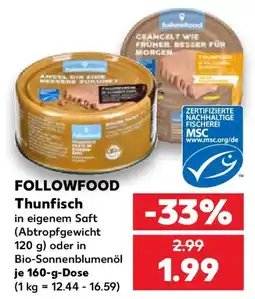 Kaufland FOLLOWFOOD Thunfisch Angebot