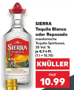 Kaufland SIERRA Tequila Blanco oder Reposado Angebot