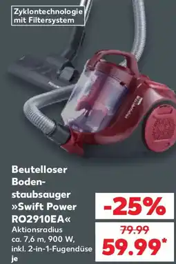 Kaufland Rowenta Beutelloser Bodenstaubsauger Swift Power RO2910EA Angebot