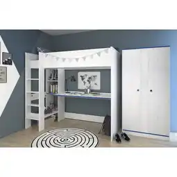 Netto Marken-Discount Parisot Hochbett extra hoch mit Schrank Smoozy 4a + 4b Blau/Pink Angebot