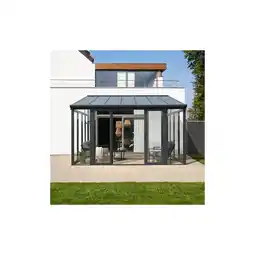 Netto Marken-Discount HOME DELUXE Wintergarten mit Schiebetüren AMARIS - 428 x 300 cm Anthrazit Angebot