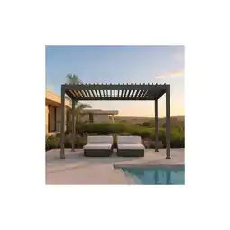 Netto Marken-Discount HOME DELUXE Elektrischer Lamellenpavillon aus Aluminium FAYLA Anthrazit - 407 x 297 x 250 cm Angebot