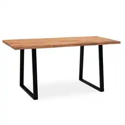 Netto Marken-Discount Esstisch Massivholz Baumkante Schwarz Metall Handgefertigt TARN, Goldbraun-Schwarz 120x60x76 cm Angebot