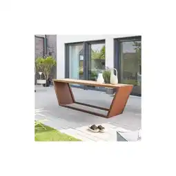 Netto Marken-Discount HOME DELUXE Sitzgarnitur aus Stahl KOBON Braun - Made in Germany - 1 x Bank + 1 x Tisch Angebot