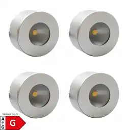 Netto Marken-Discount LED Unterbauleuchte, Mini-Star, silber-grau, warmweiss, 4er SET Angebot