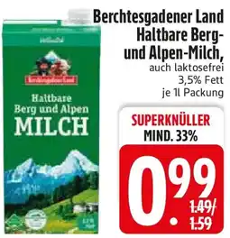 Edeka Berchtesgadener Land Haltbare Berg und Alpen-Milch Angebot