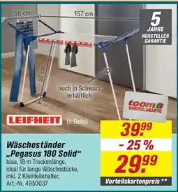 toom Baumarkt LEIFHEIT Wäscheständer "Pegasus 180 Solid" Angebot